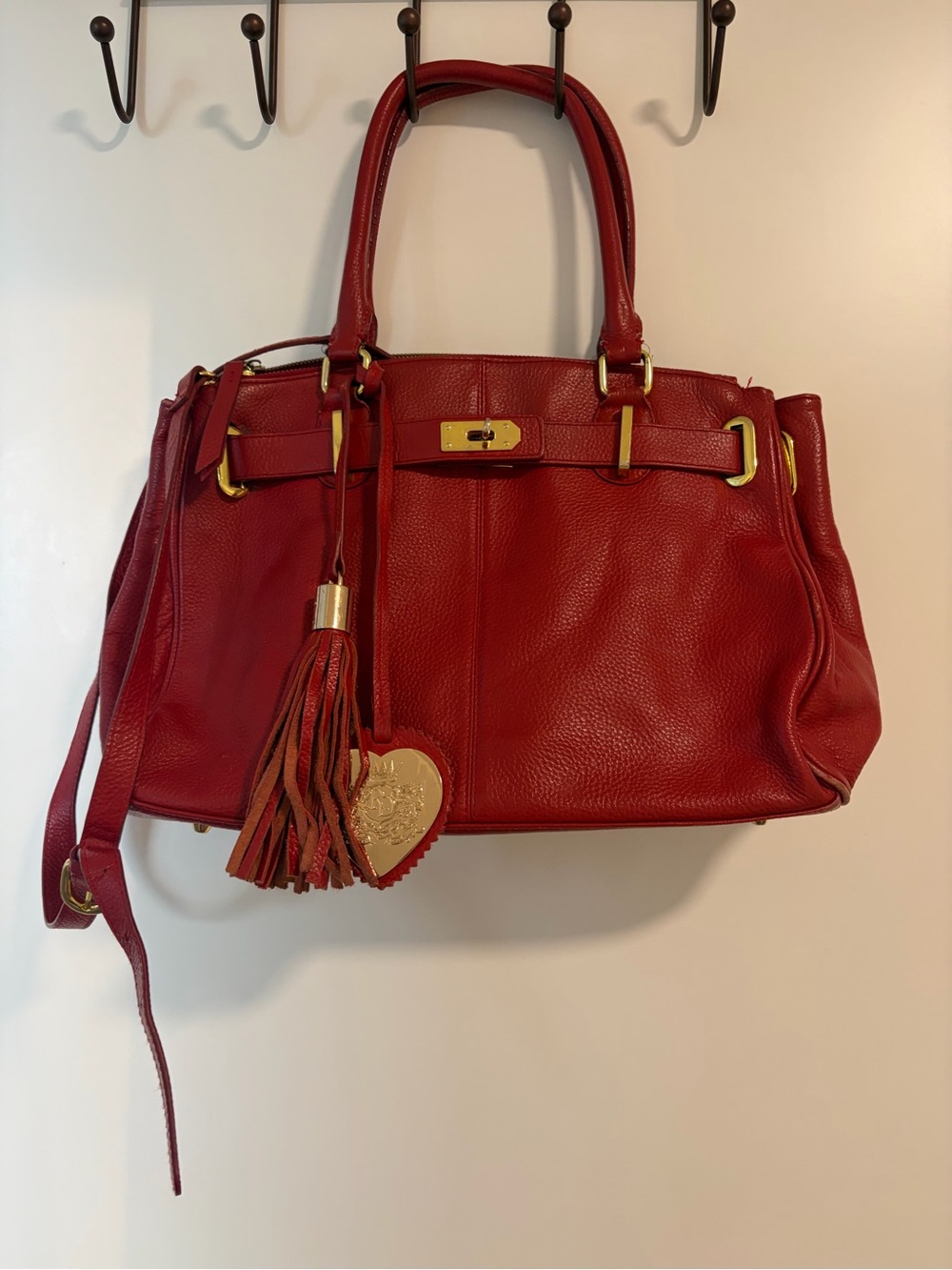 Genuine leather Birkin Kelly pebbled satchel bag